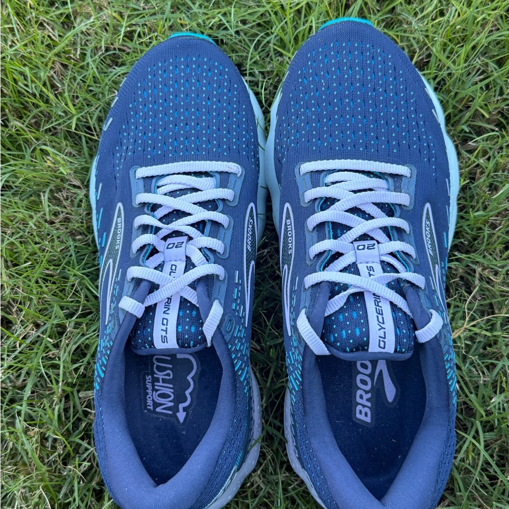 Brooks Glycerin GTS Navy and Teal Women's Running Shoes - Picture 3 of 12